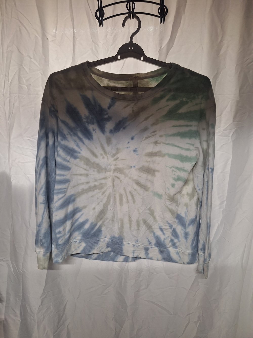 Jane and Delancey Tie-Dye Crewneck Sweatshirt in Blue and Green - Picture 1 of 6